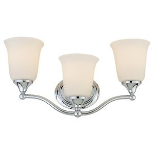 Feiss Chrome 3-light Vanity Fixture - Milk Glass Shades